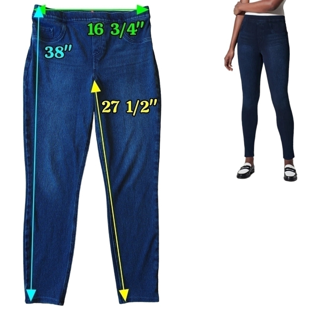 Spanx Jean-ish Ankle Leggings Dark Wash Jeggings Pull On Tummy Control 20018R - Picture 2 of 11